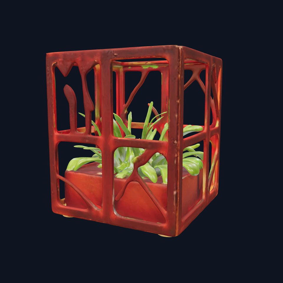 Geometric Metal Plant Holder Model Pack